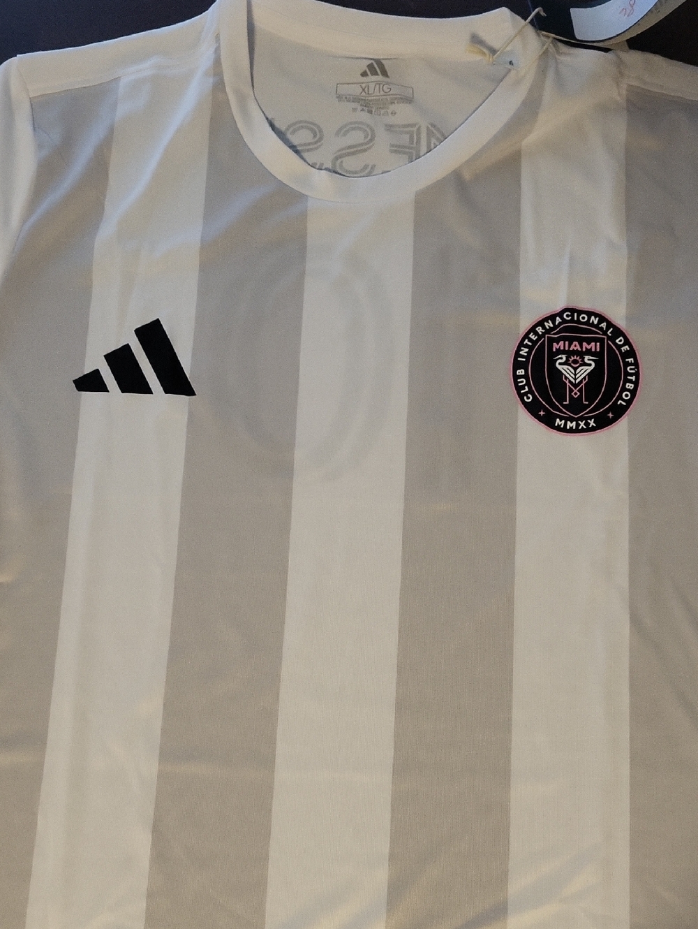 adidas Inter Miami Striped Away Jersey - White & Black Accents